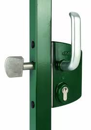 Serrure pour portail coulissant pour profils carrés de 50 mm en SILV avec 3006S - Paire de poignées en aluminium renforcé & Cylindre: VSZ - Cylindre variés